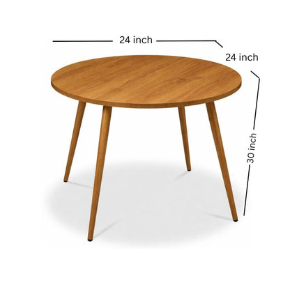 caepentary 24x24 inch round sheesham wood 4 seater dining table (brown)