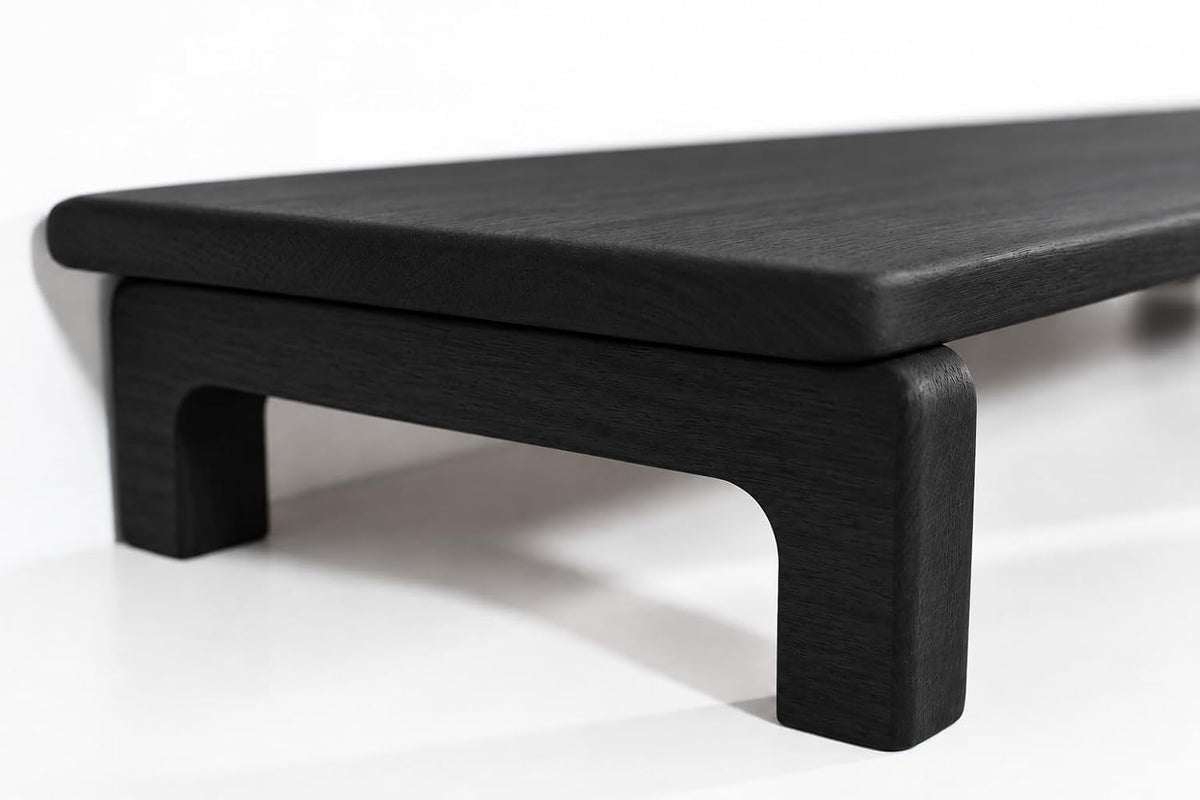 Carpentray 66cm Long Wooden Monitor Stand Riser with Underneath Keyboard Storage, Desktop Organizer for Computer and Laptop