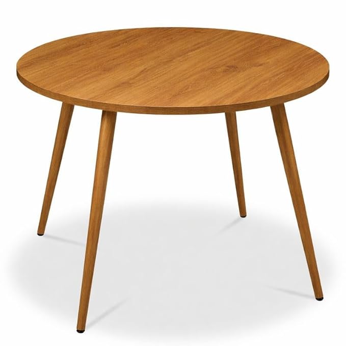 carpentray 28x28 inch round sheesham wood 4 seater dining table (brown)