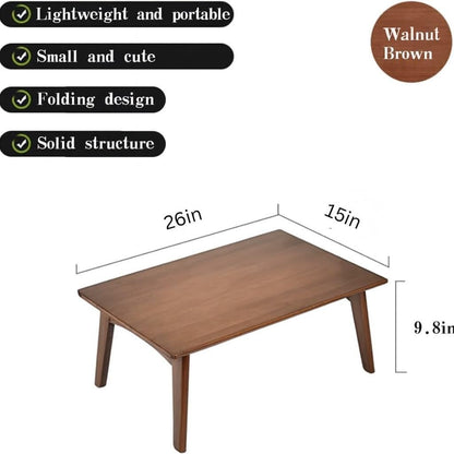 carpentray solid sheesham wood foldable small table - foldable floor desk (66x38x28 cm) black