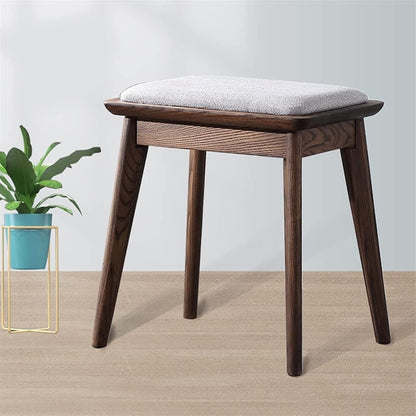 carpentray wooden stool/seat/ottoman/bench in solid sheesham wood stool with cushion | sitting chair (brown)