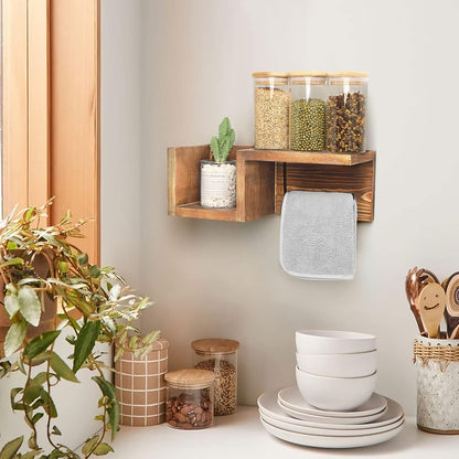 carpentray wooden toilet paper holder wall mount with shelf -  bathroom storage rack for tissue rolls, rustic bathroom decor brown