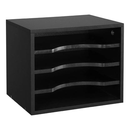 carpentray solid sheesham wooden file cabinet 4 tier (black)