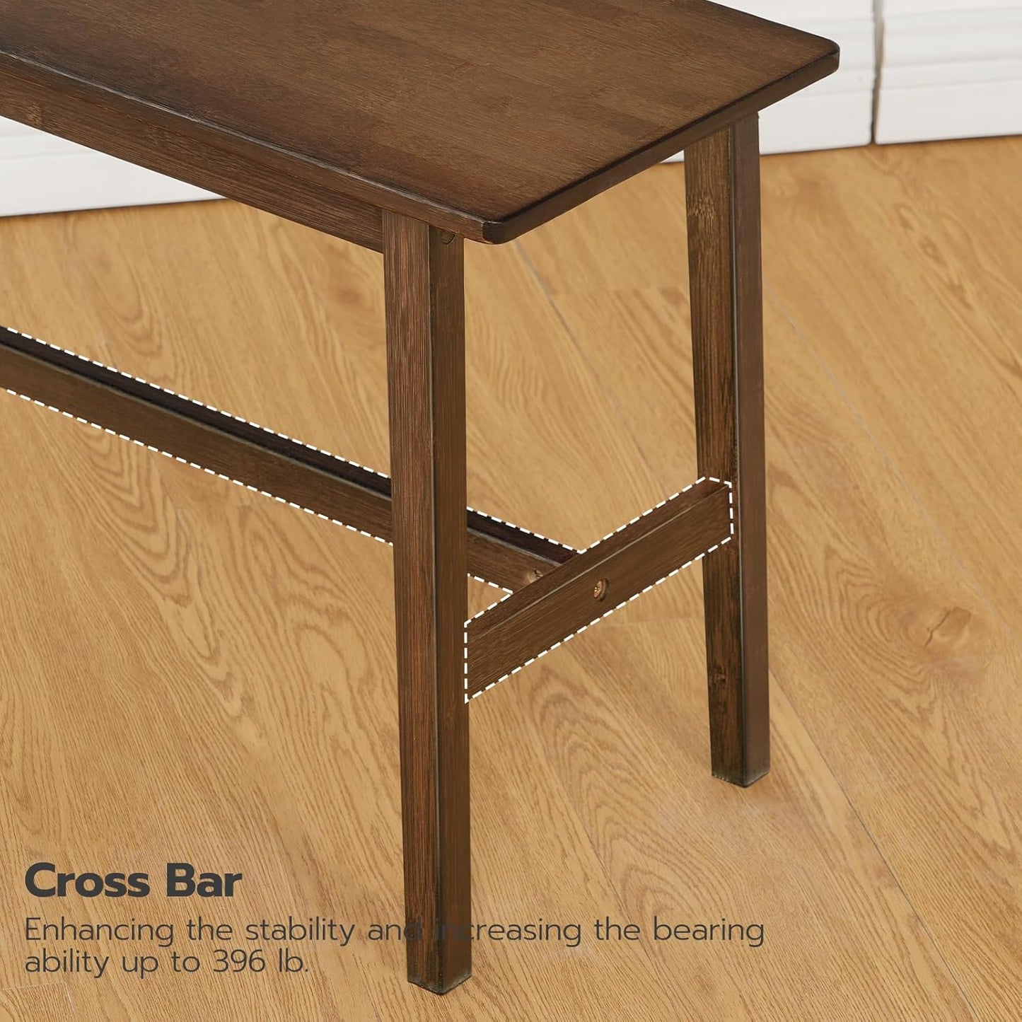Carpentray Dining Bench, Farmhouse Kitchen Table Bench, Kitchen & Living Room Furniture, Easy to Assemble, Sturdy and Stable,