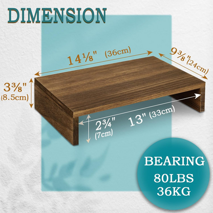 carpentray wooden small leptop+monitor riser