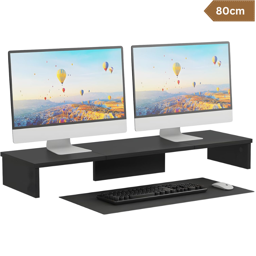Carpentray 80cm Long Dual Monitor Stand Riser (Black) – Carpentray Home
