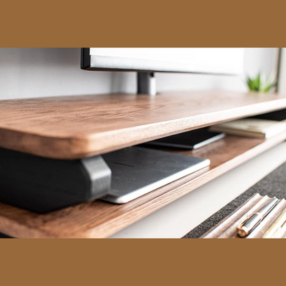 carpentray 120cm wooden dual shelf monitor stand