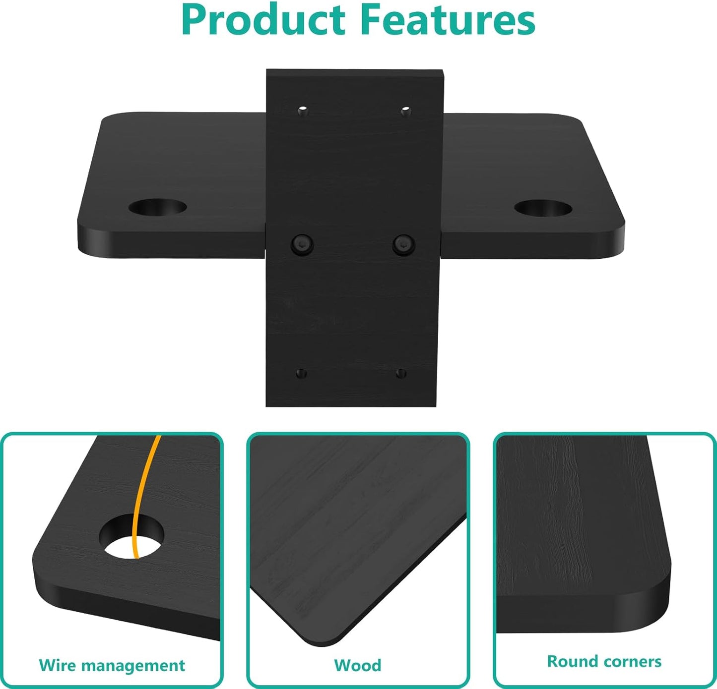 Carpentray Wooden Floating Projector Stand (Black)