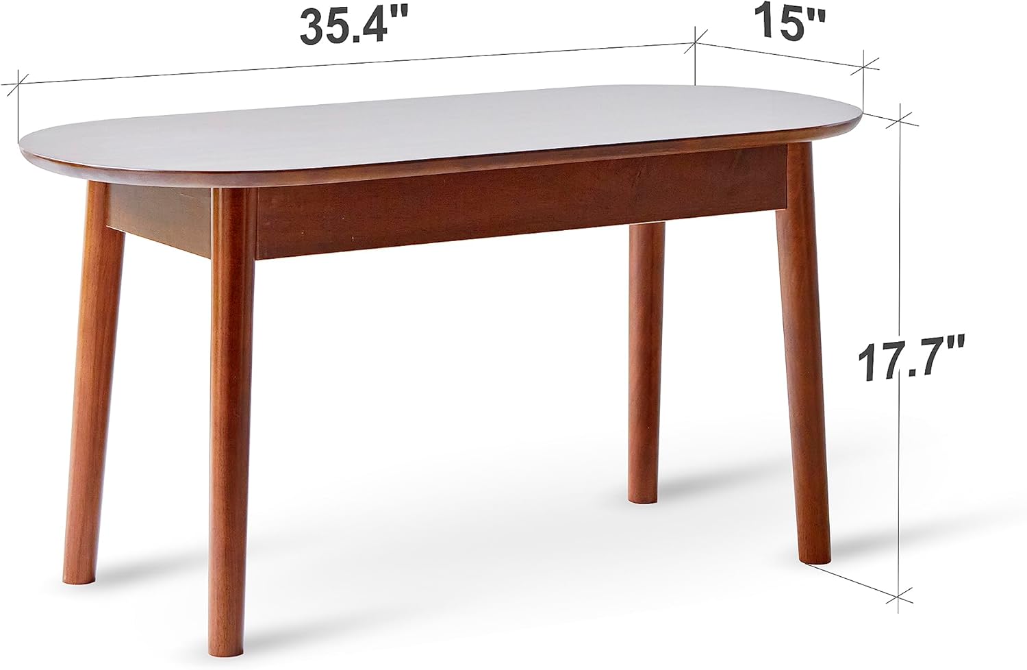 carpentray round wooden dining bench/solid wood bedroom entry way kitchen corridor bench (walnut)