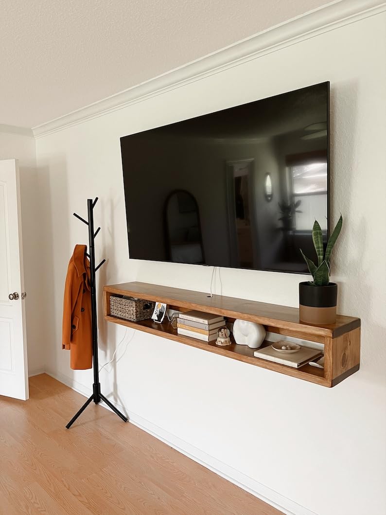 Carpentray 150Cm Wooden Wall Tv Cabinet (Brown) Extra Large