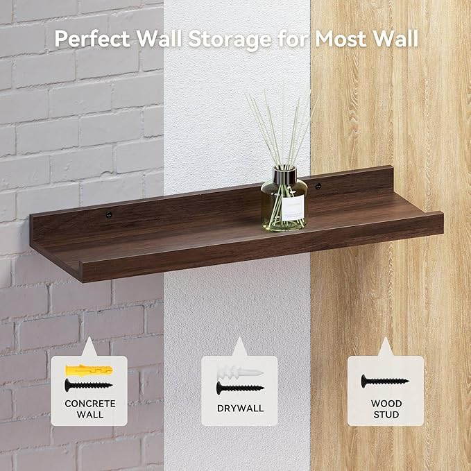 Carpentray 35'' Inches Long Dark Brown Wall Shelf