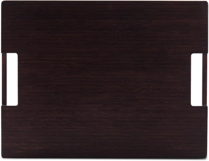 carpentray serving tray 17" x 13", innovative anti-slip coating, mahogany bamboo finish, solid bamboo board, decorative & ottoman tray