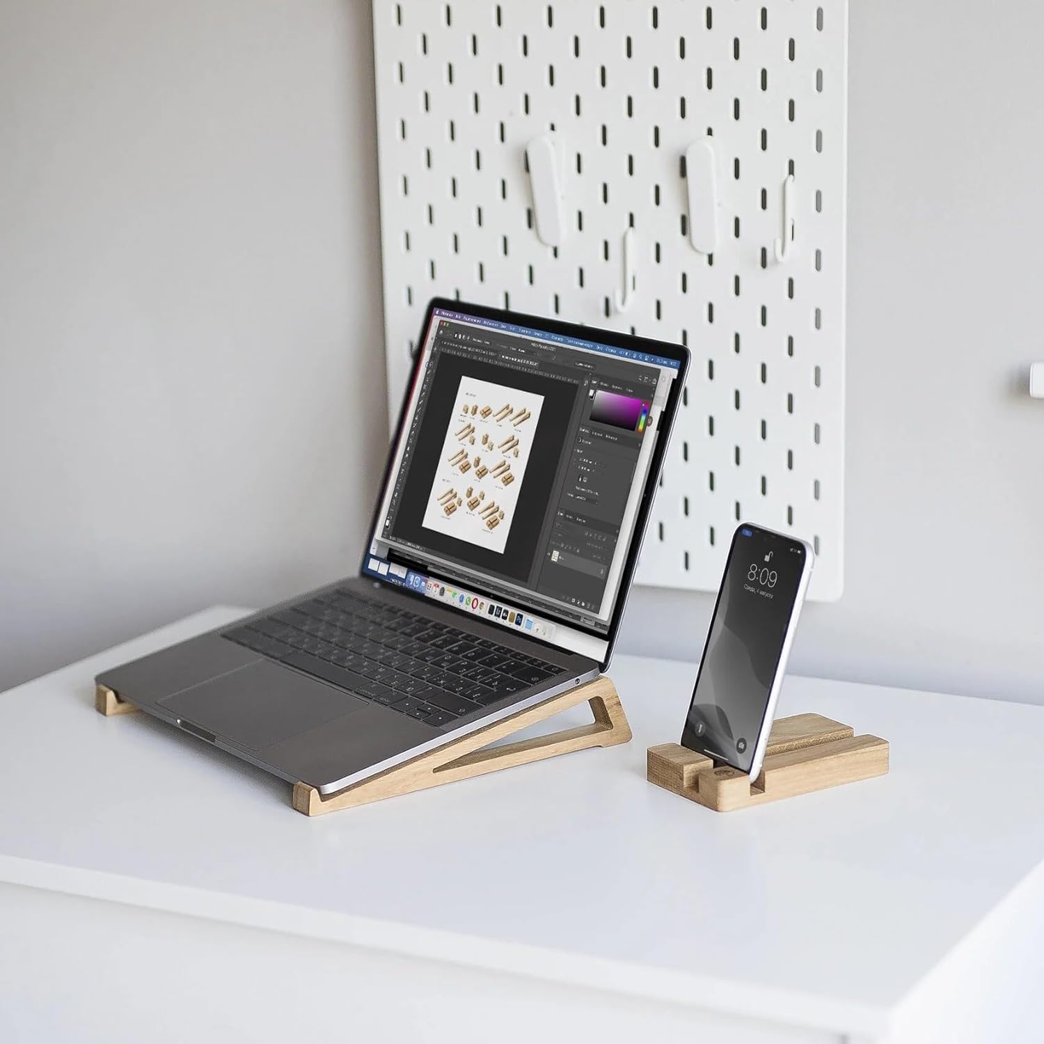 carpentray wooden mobile stand