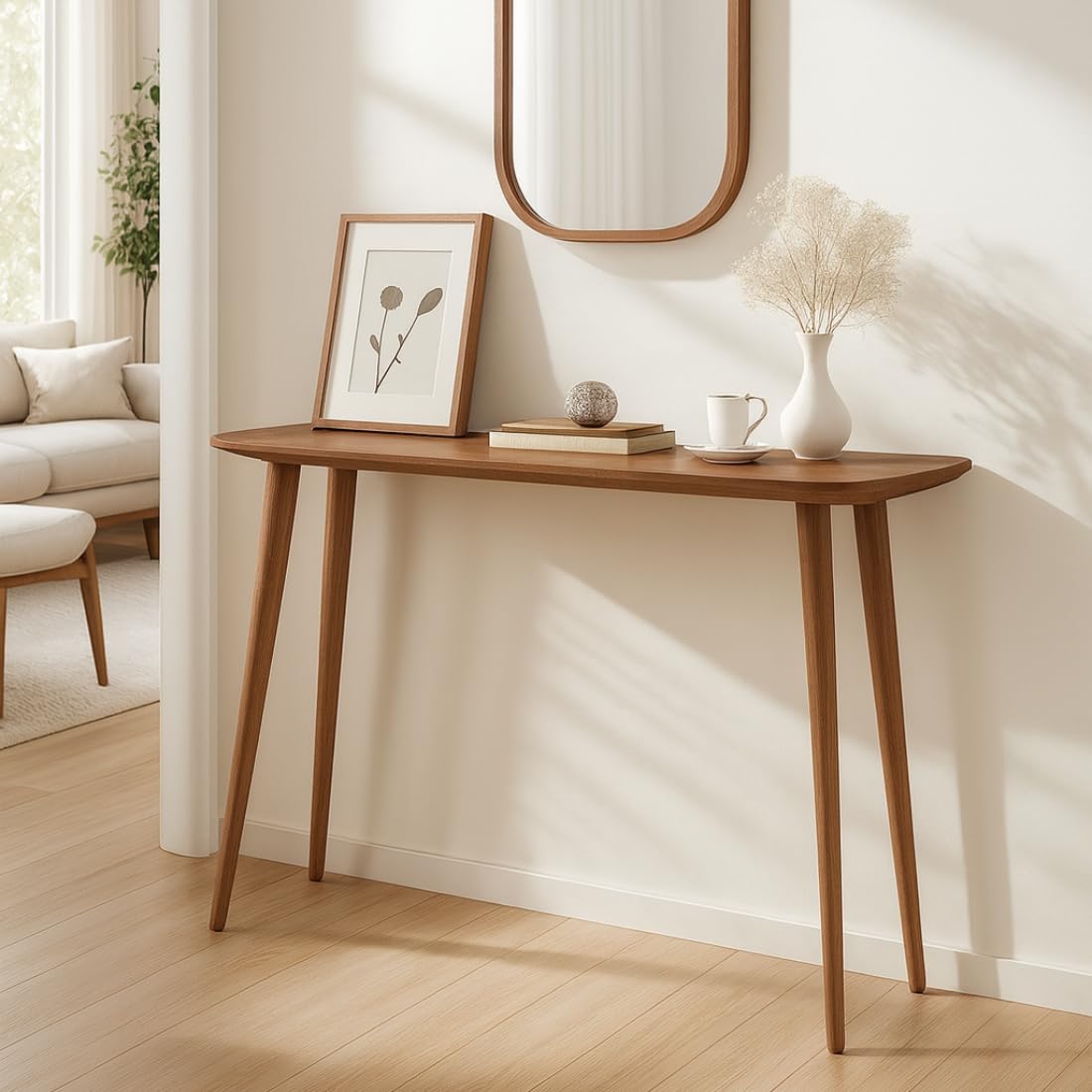 carpentray 100cm long wooden console table (brown)