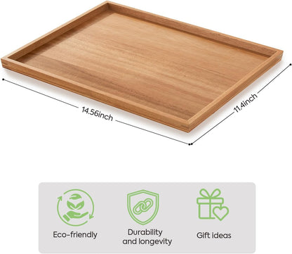 carpentray sheesham wood serving tray: rectangular wooden tray