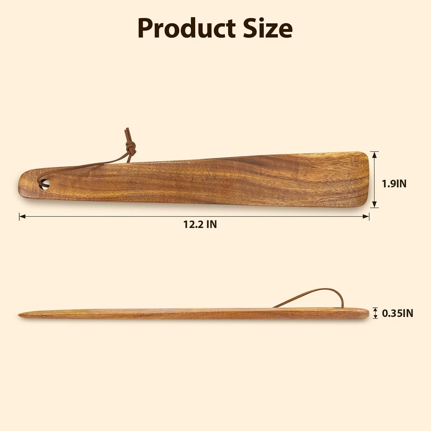 Carpentray Set of 2 Teak Wood Spatula for Cooking,12.2 Inch Flat Wooden Spatula