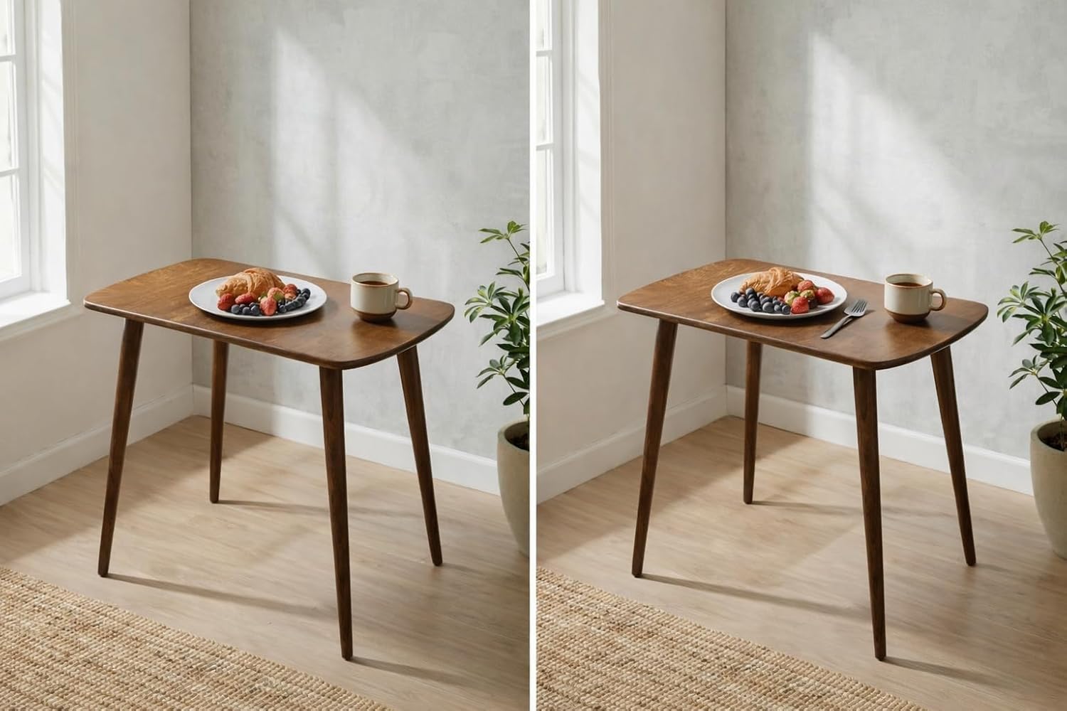 85cm long rectangle sheesham wood 4 seater dining table