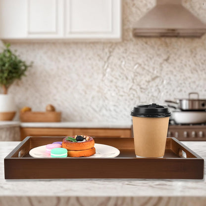carpentray wood serving tray with handles(14.96x10.24x1.57 inches)