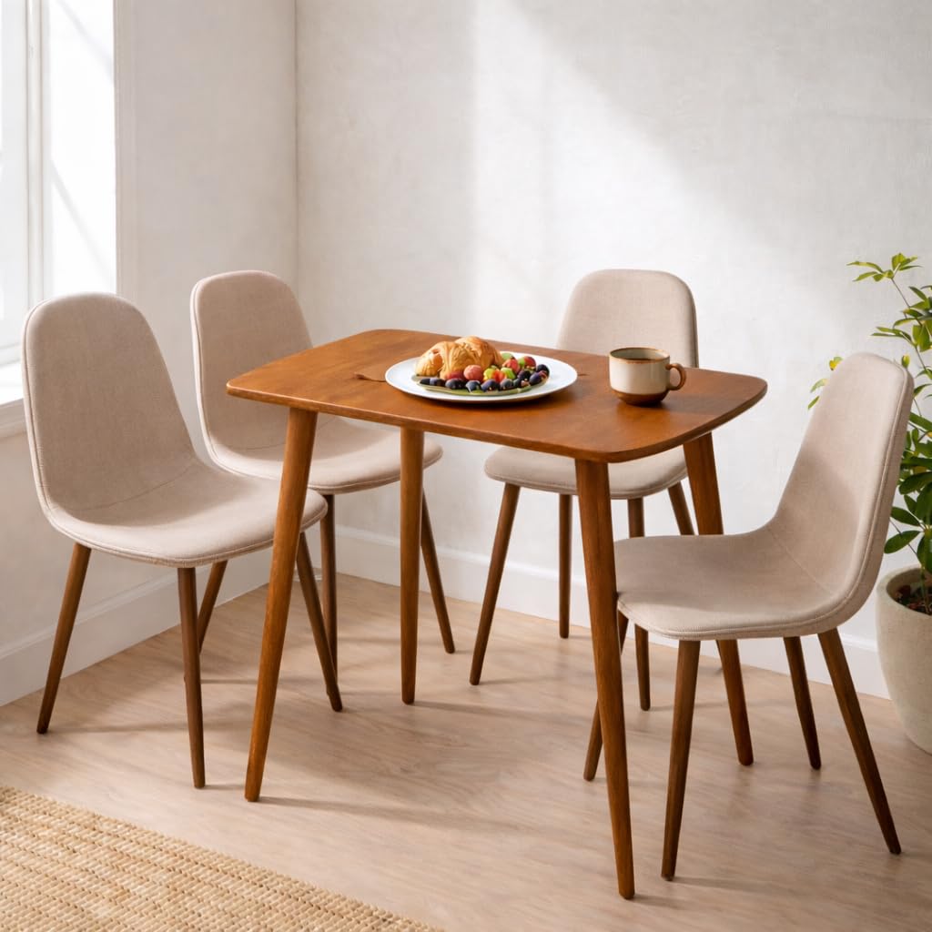 85Cm Long Rectangle Sheesham Wood 4 Seater Dining Table