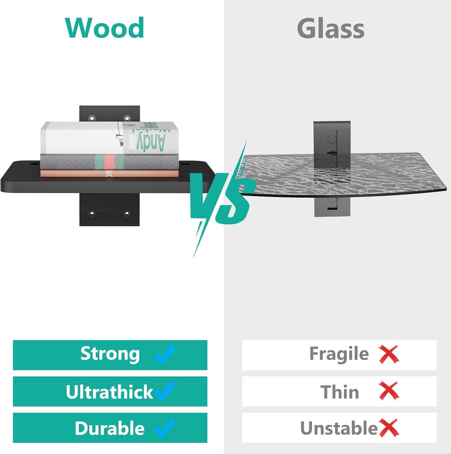 carpentray wooden floating projector stand (black)