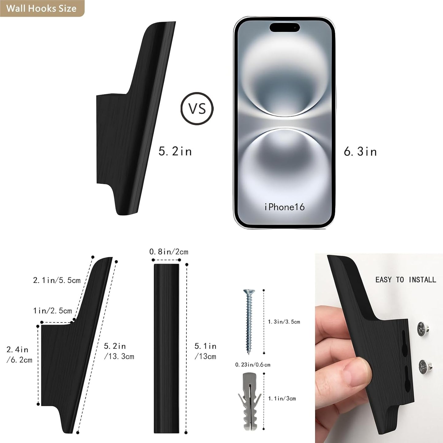 Carpentray Wooden Wall Hooks With Four Hooks