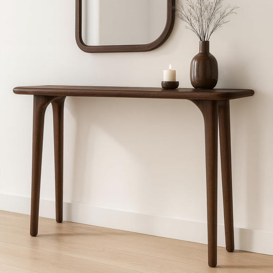 Carpentray 120cm Long Wooden Console Table Walnut Finish