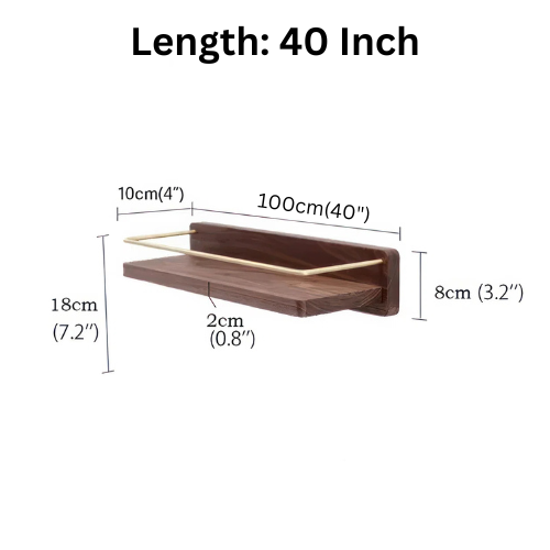 carpentray 40'' modern brass wooden shelf