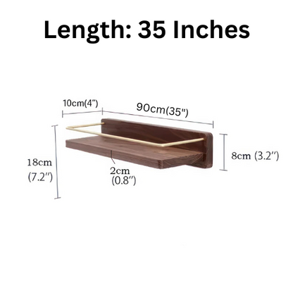 carpentray 35'' modern brass wooden shelf