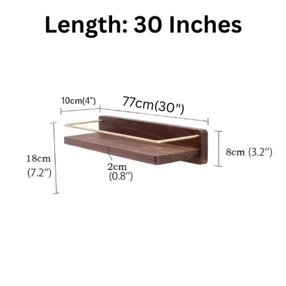 carpentray 30'' modern brass wooden shelf