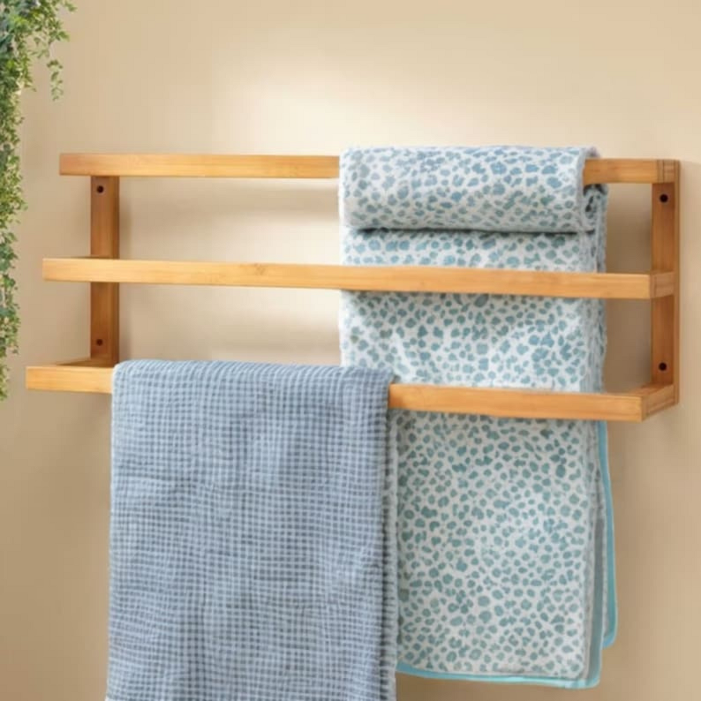 Carpentray Wooden Wall Towel Rank Holder