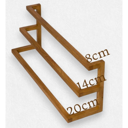 carpentray wooden wall towel rank holder