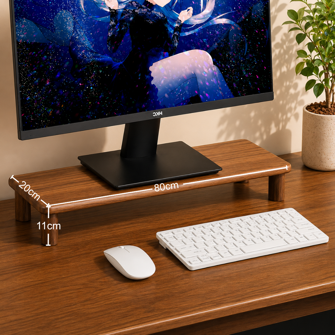 carpentray 80cm long premium wooden monitor stand