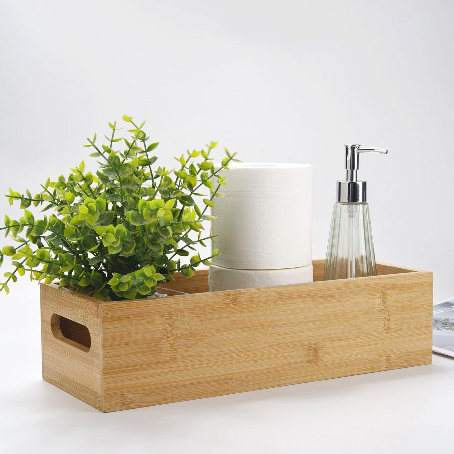 Carpentray Wooden Bathroom Storage Basket