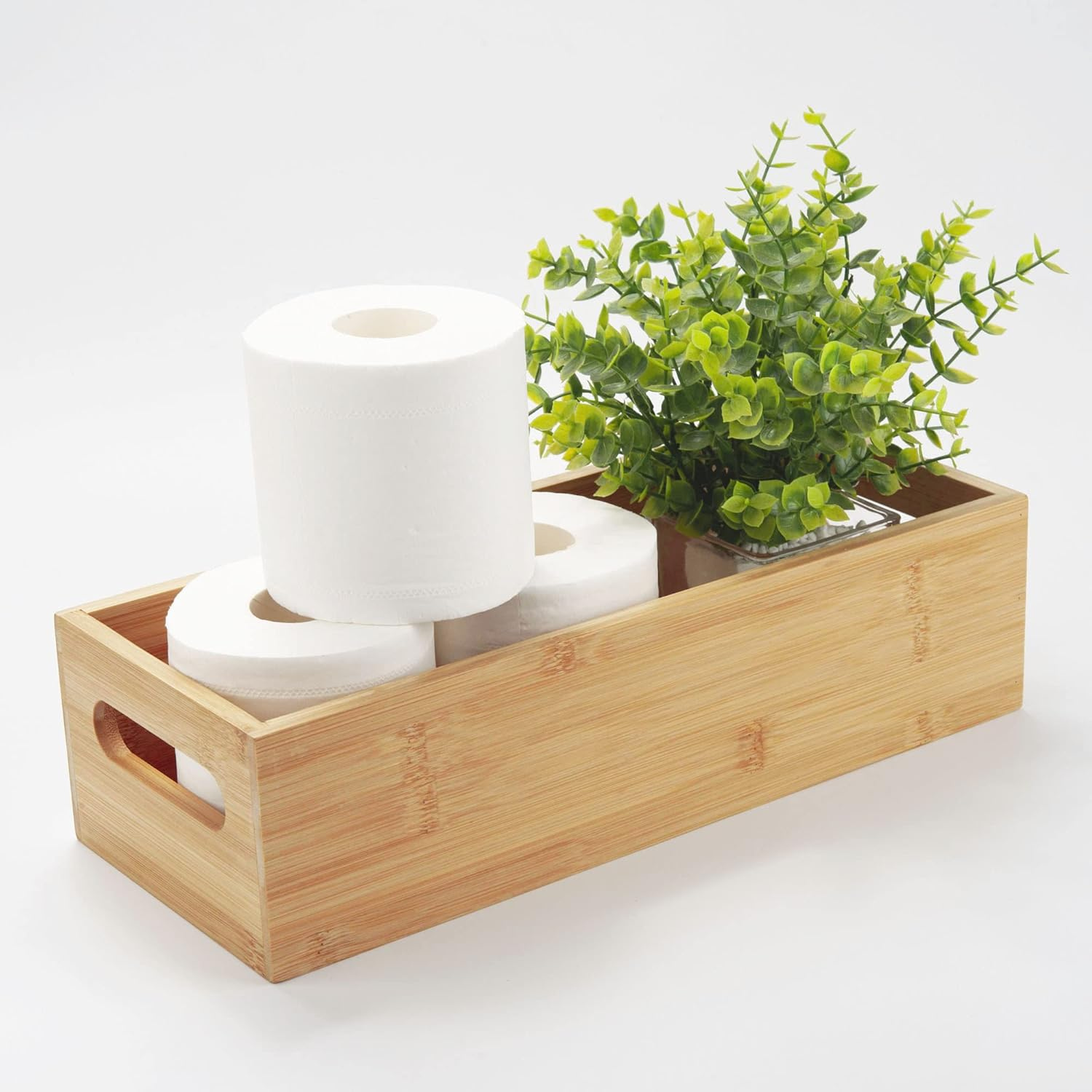 carpentray wooden bathroom storage basket