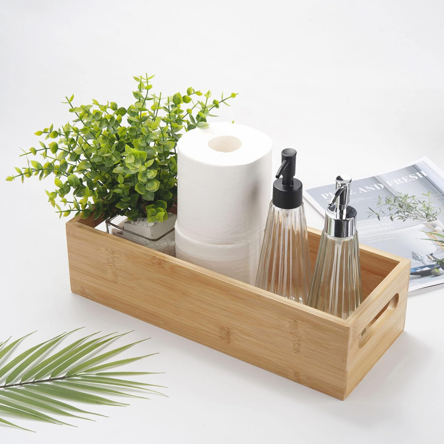 Carpentray Wooden Bathroom Storage Basket