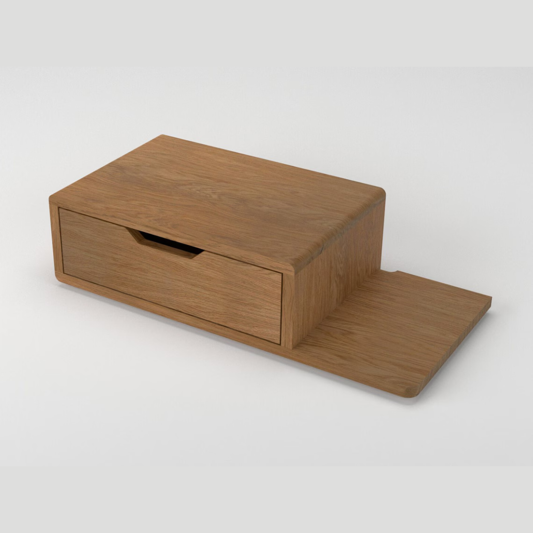 Carpentray Wooden Wall Bedside Table With Drawer