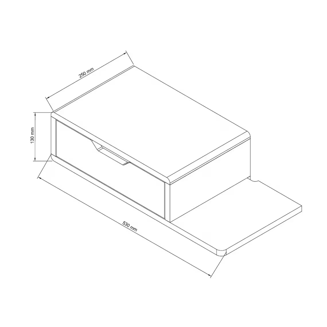 carpentray wooden wall bedside table with drawer