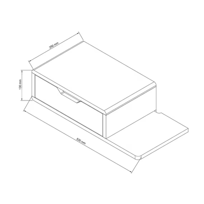 carpentray wooden wall bedside table with drawer