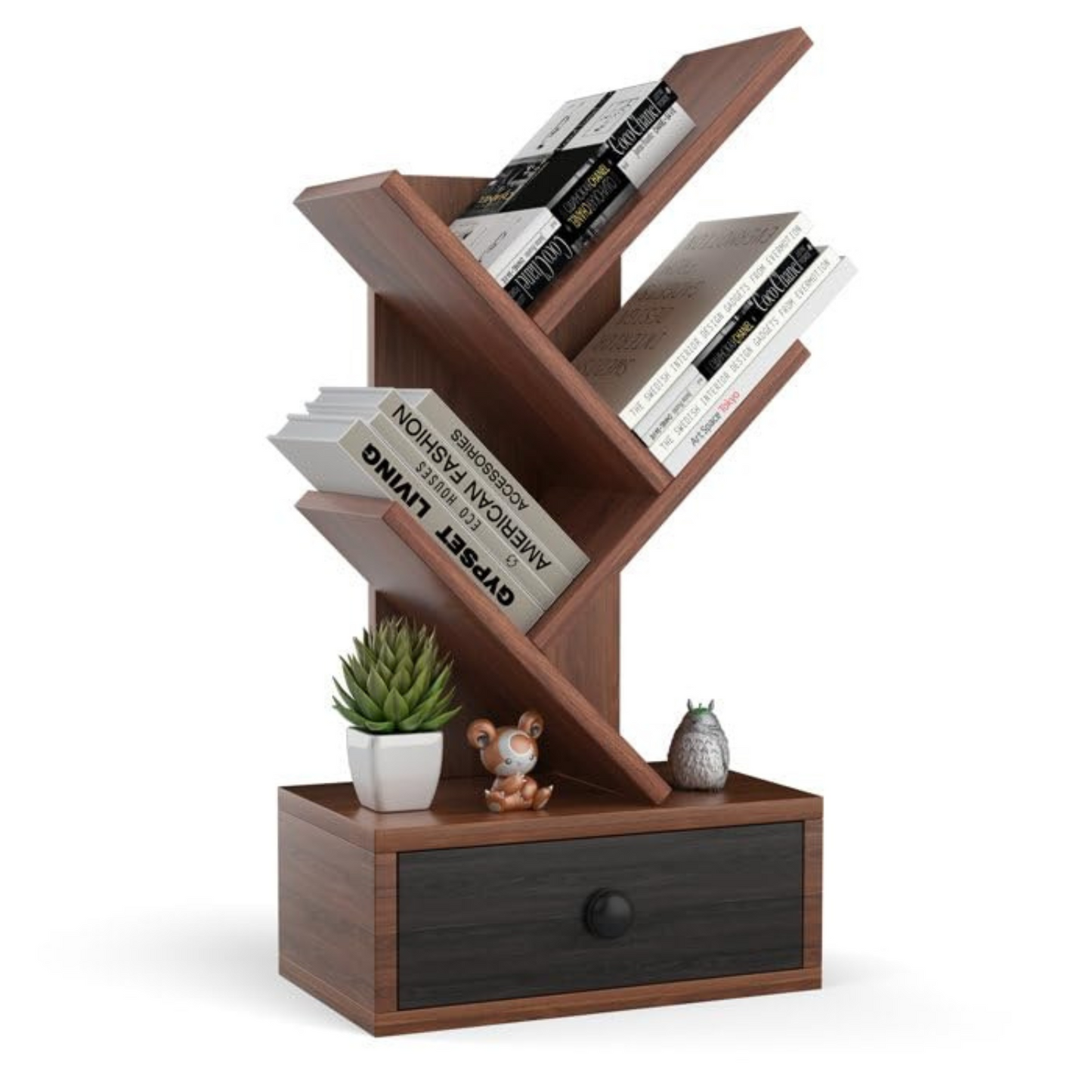 Carpentray Tree Shape Wooden Book Shelf