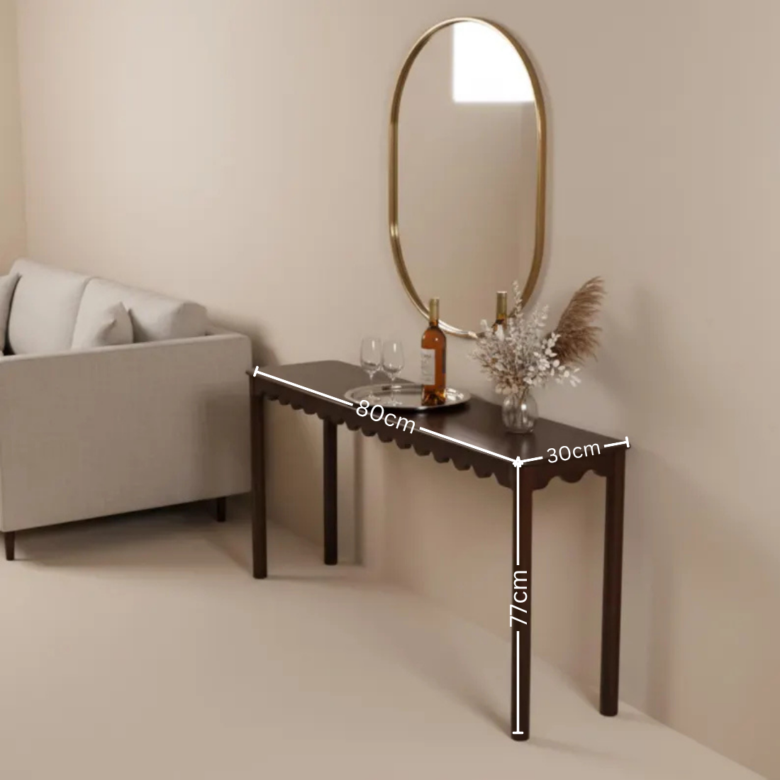 Carpentray 80cm Long Luxury Wooden Console Table