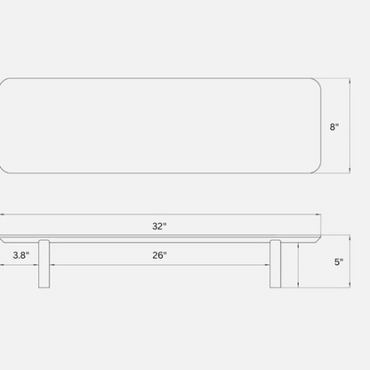 carpentray 80cm long wooden monitor riser (black)