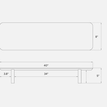 carpentray 100cm long wooden monitor riser (black)