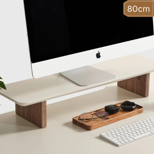 Carpentray 80Cm Long Wooden Monitor Riser (White & Brown)