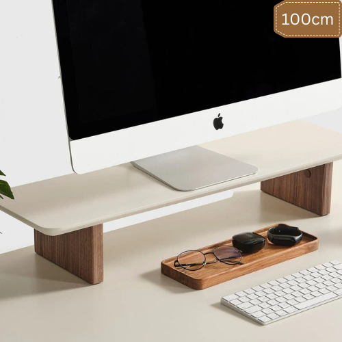 Carpentray 100Cm Long Wooden Monitor Riser (White & Brown)