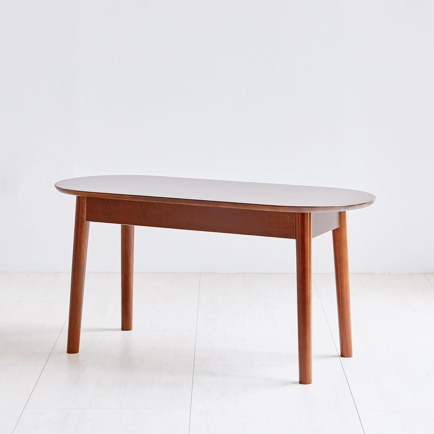 Carpentray Round Wooden Dining Bench/Solid Wood Bedroom Entry Way Kitchen Corridor Bench (Walnut)