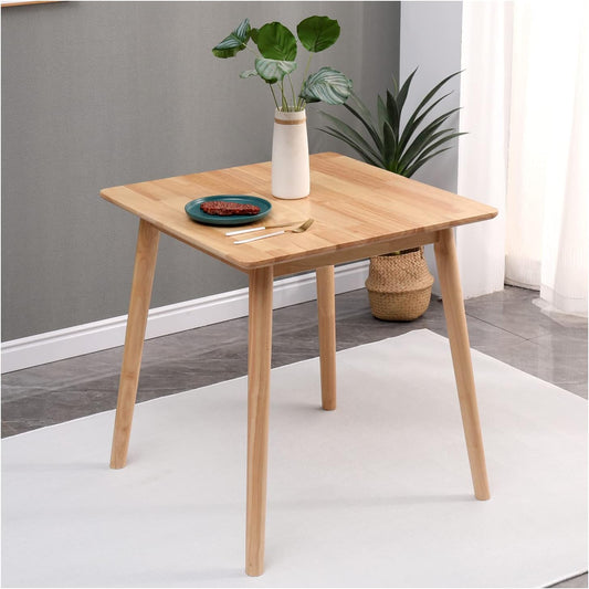 Carpentray 32" Small Dining Table Square for 2, Kitchen Dinner Table Rustic Space-Saving Dining Table Mid Century Modern Table