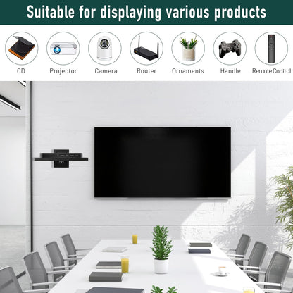 carpentray floating projector wall mount tv shelf (black)