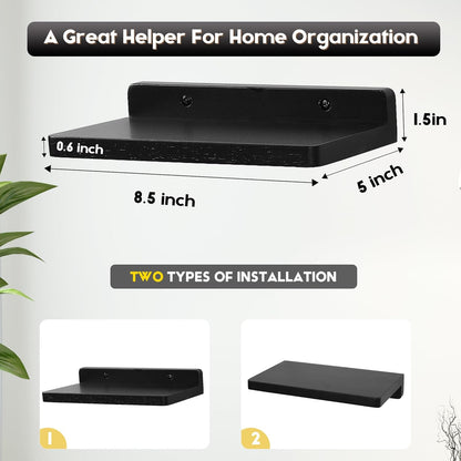 carpentray small floating shelves for wall set of 3 (black)