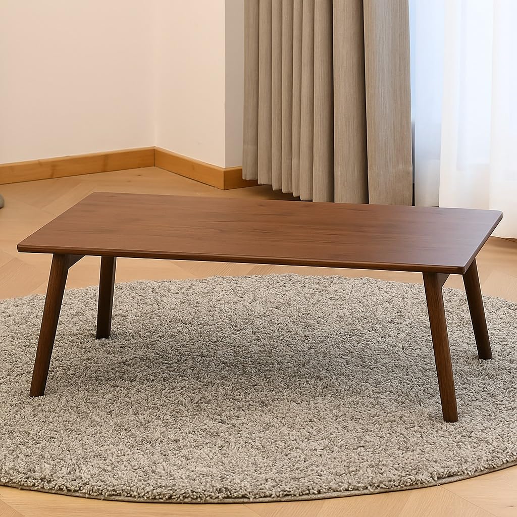 Carpentray Solid Sheesham Wood Foldable Small Table - Foldable Floor Desk (66X38X28 Cm) Black