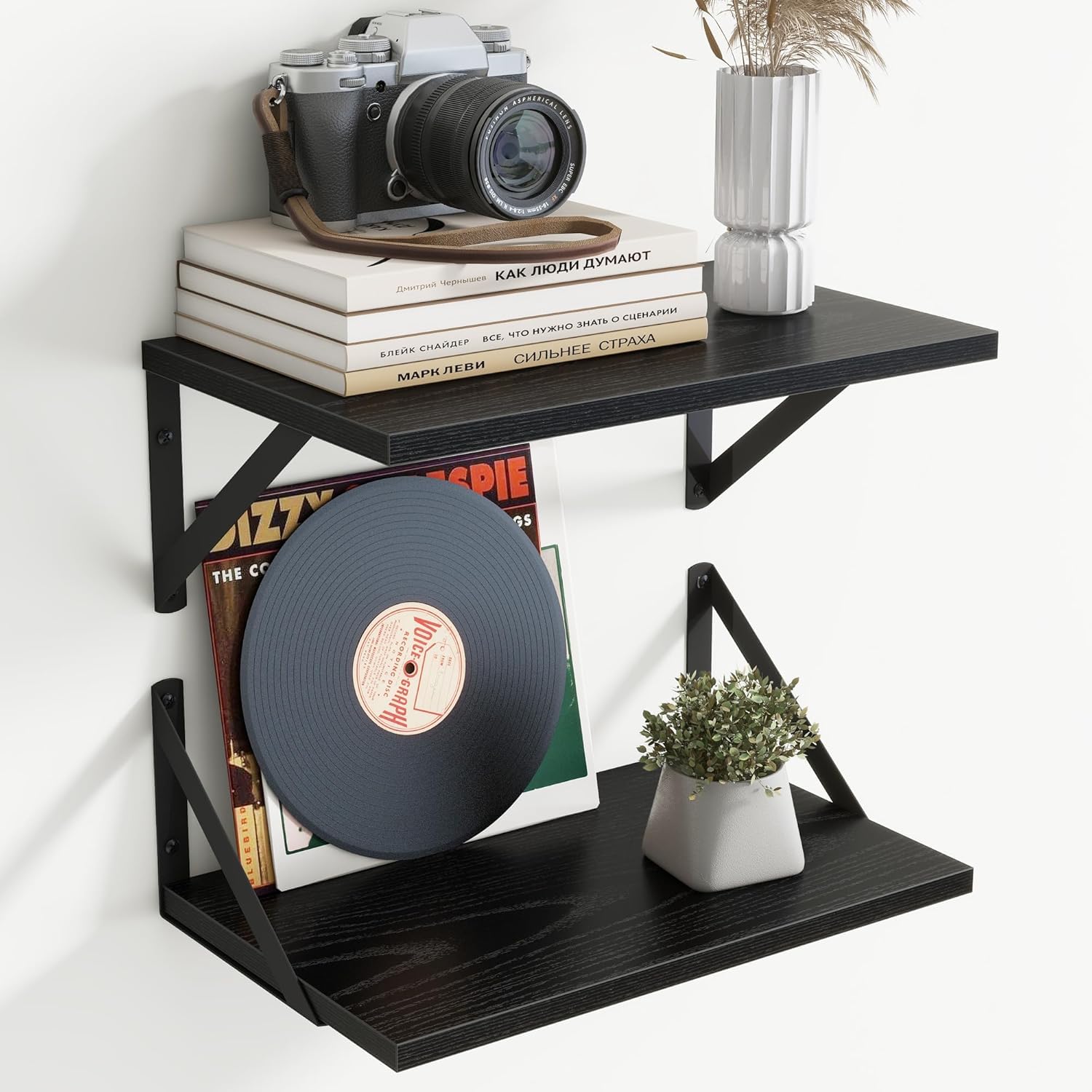 6x8 inch floating shelves | 8 inch deep black
